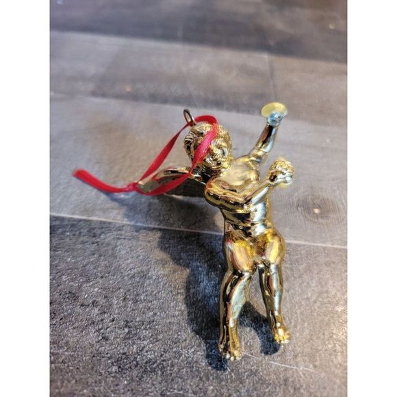 Golden angel baby ornament xmas AS IS - Picture 3 of 4